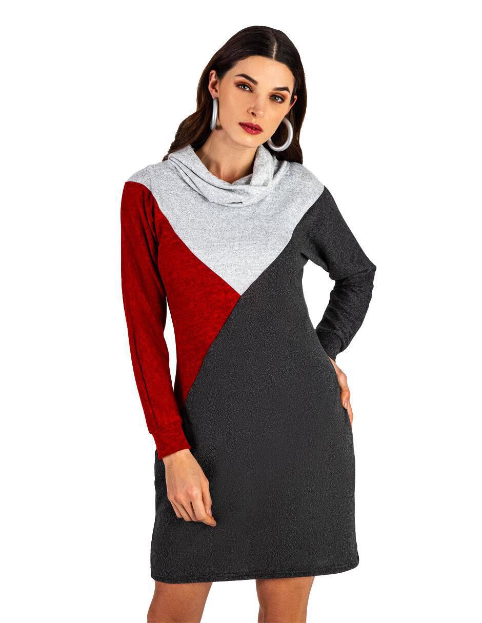 Vestido arriba rodilla casual para mujer 2