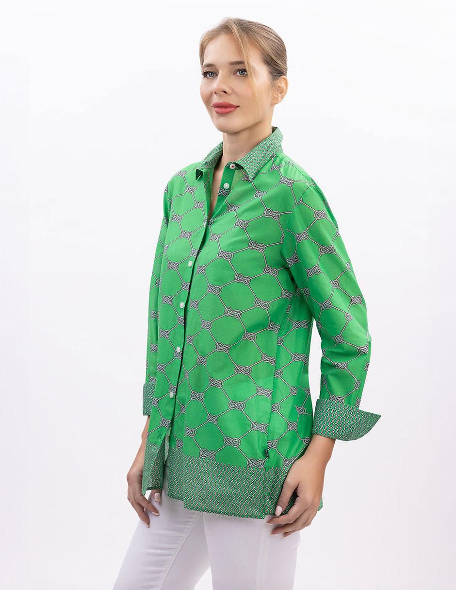 Camisa de algodón manga larga para mujer