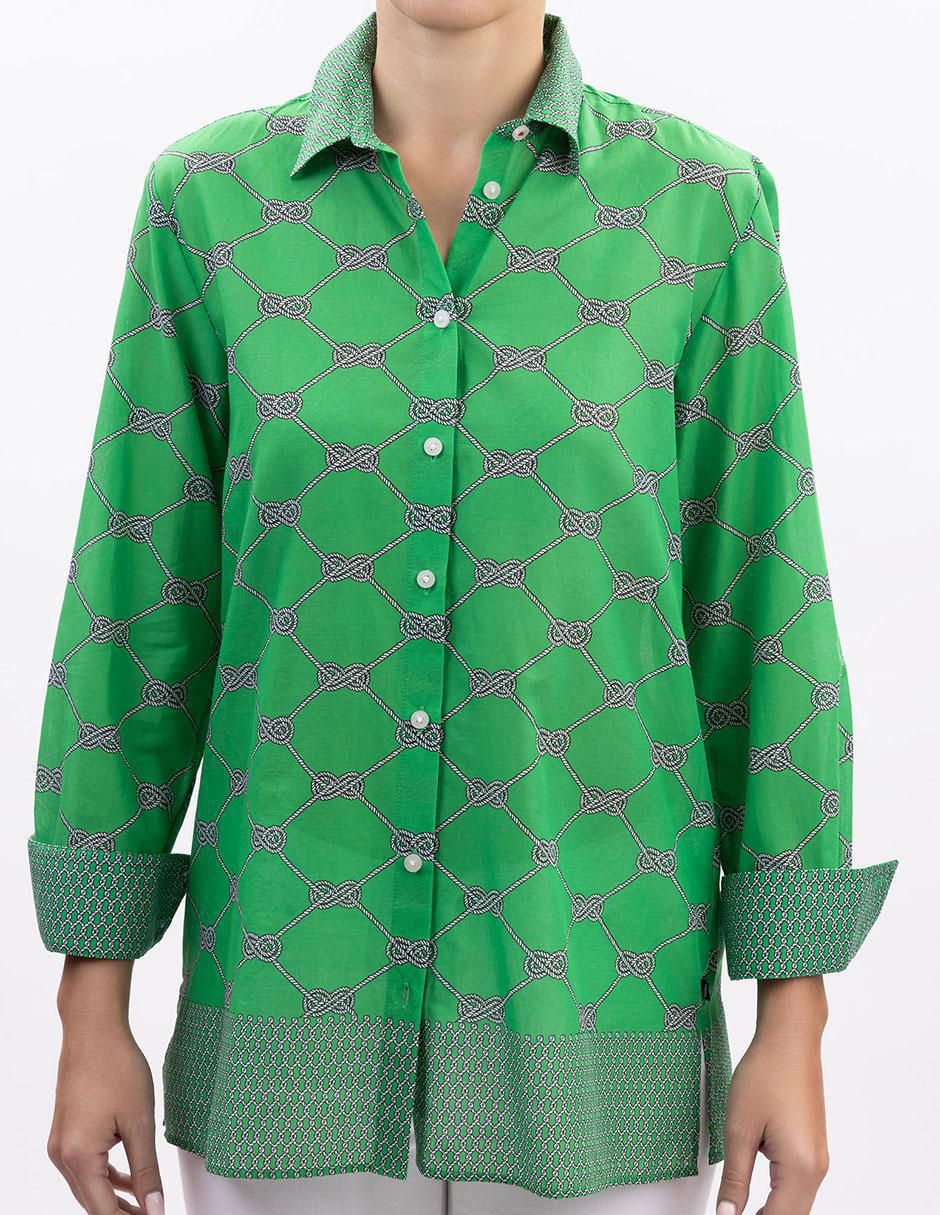 Camisa de algodón manga larga para mujer