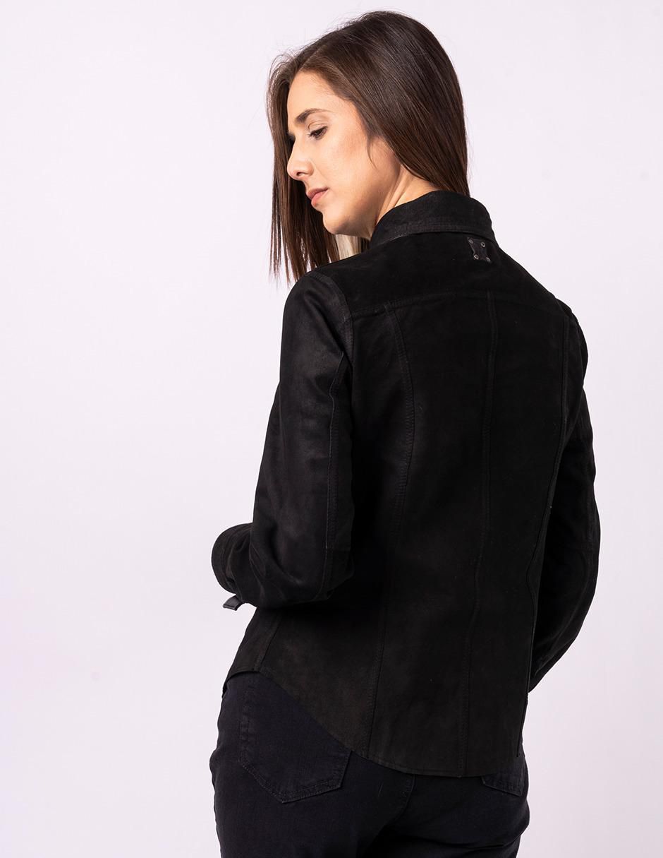 Camisa de piel manga larga para mujer 9