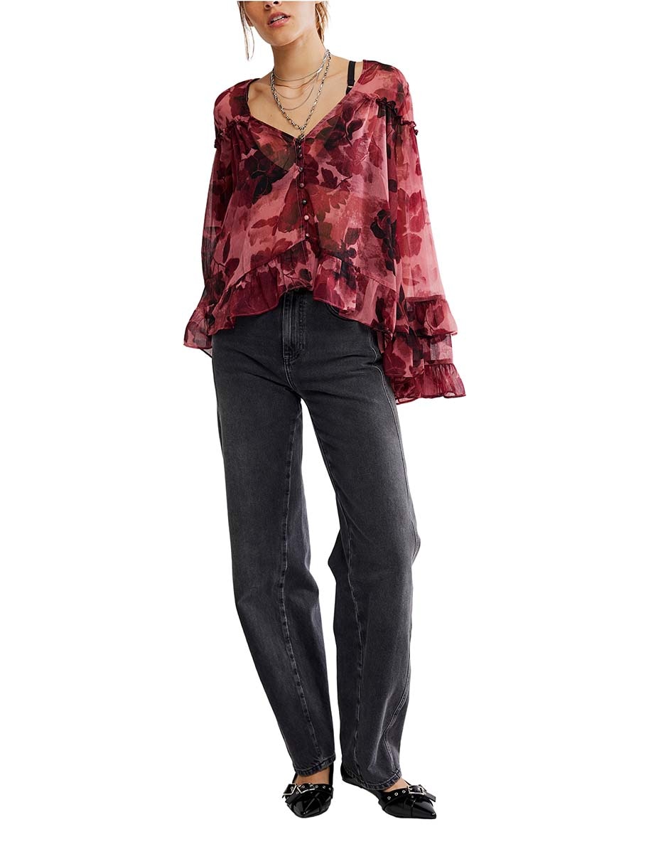 Blusa Free People manga larga para mujer