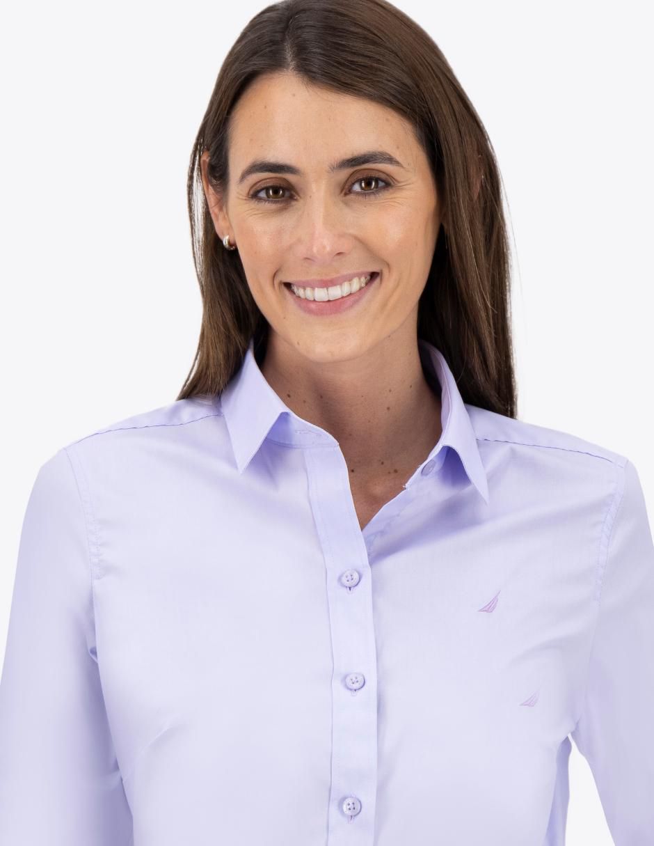 Camisa de algodón manga larga para mujer 4
