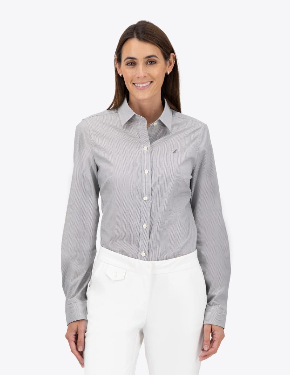 Camisa de algodón manga larga para mujer