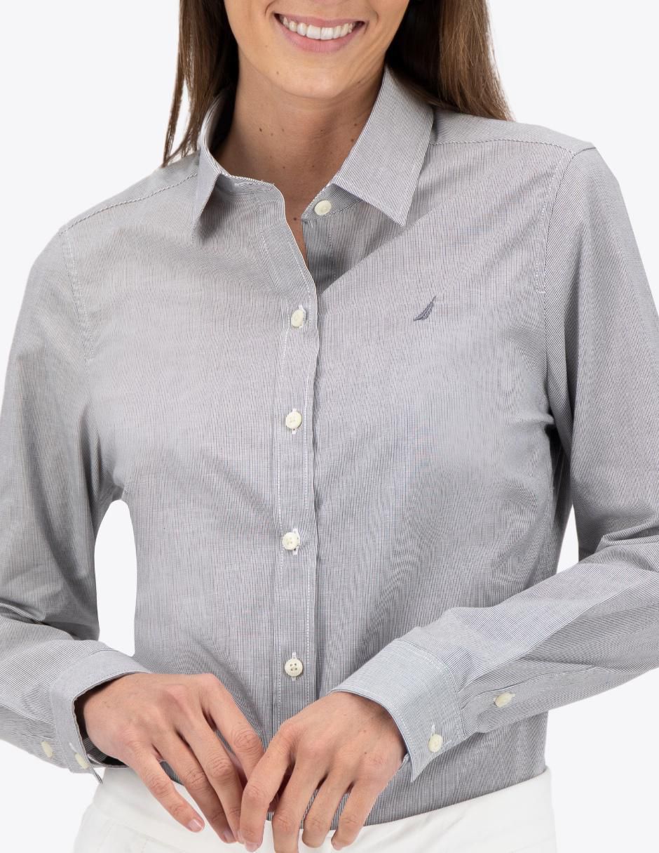 Camisa de algodón manga larga para mujer