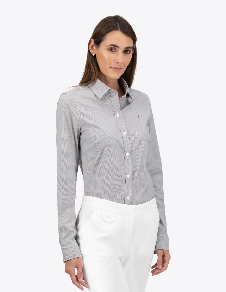 Camisa de algodón manga larga para mujer