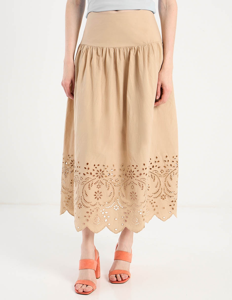 Falda midi con pretina