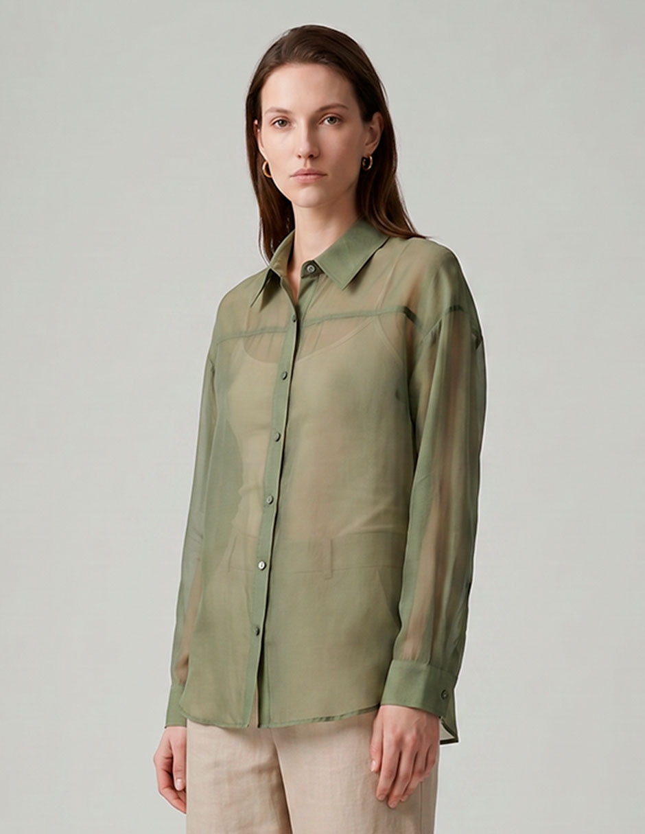 Blusa camisera manga larga para mujer Blusa camisera manga larga para mujer