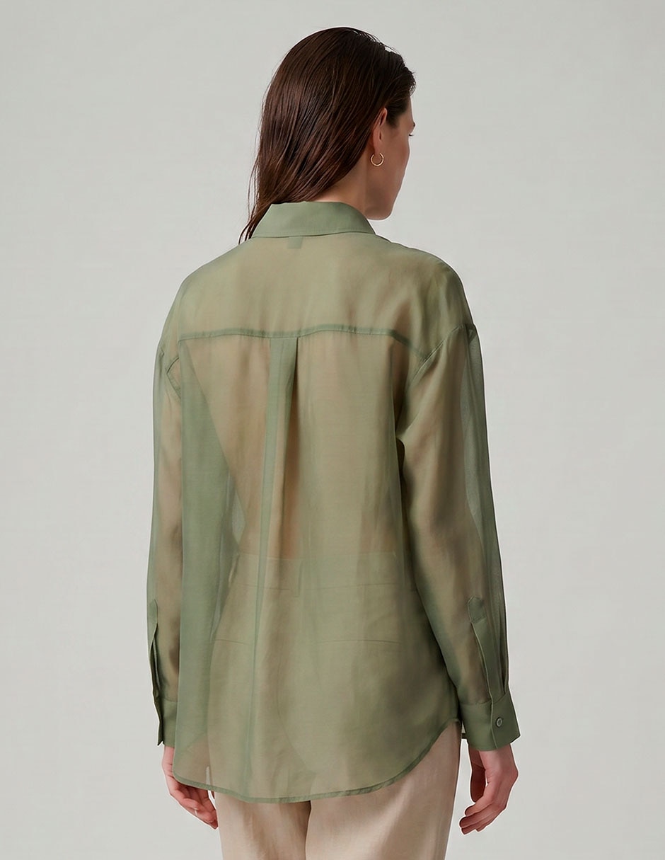 Blusa camisera manga larga para mujer 2