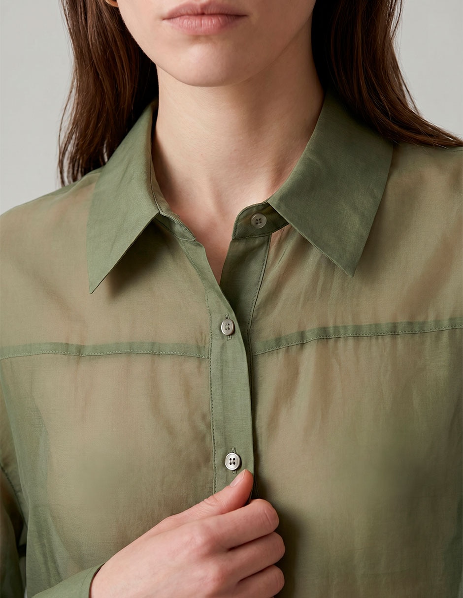 Blusa camisera manga larga para mujer 3
