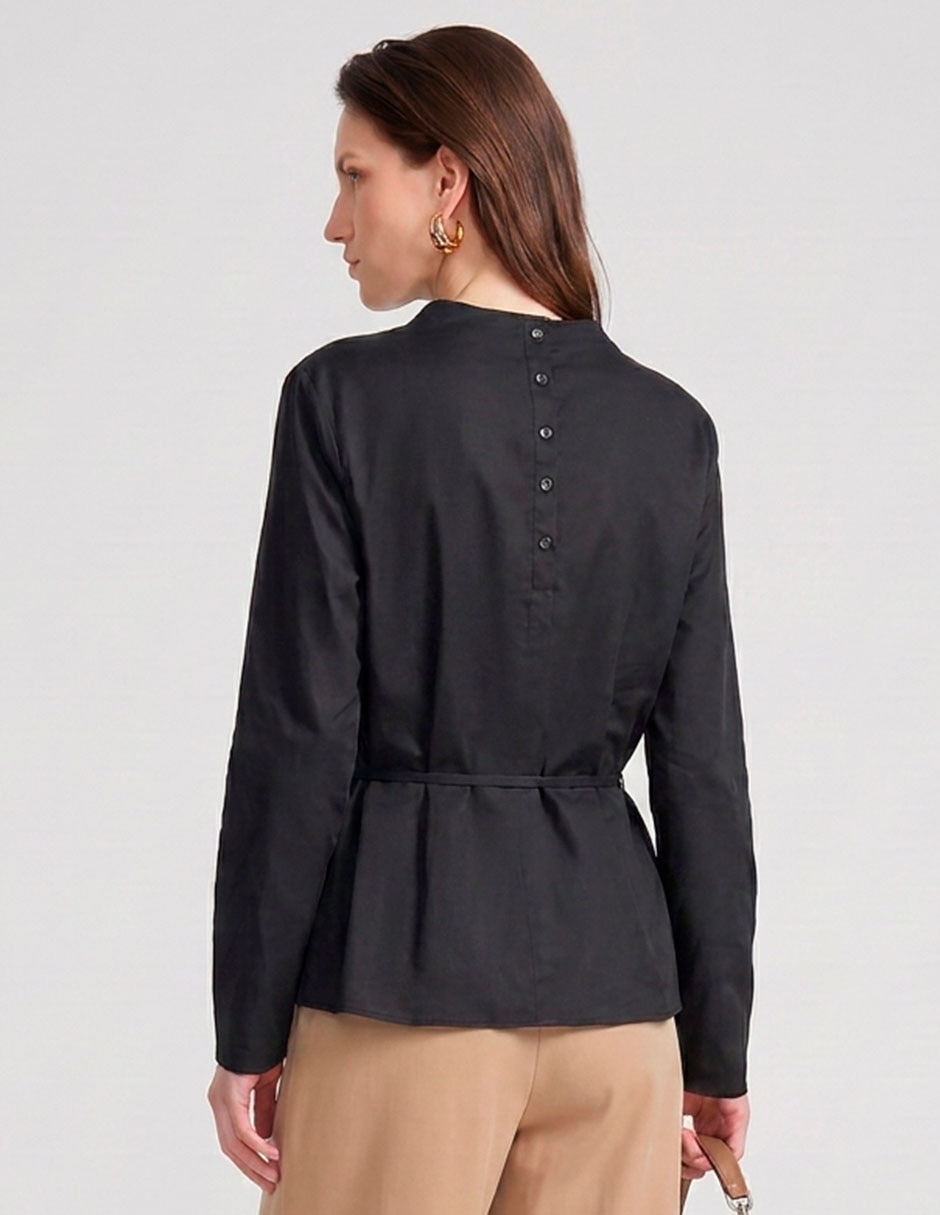 Blusa Kur.Kuma manga larga para mujer