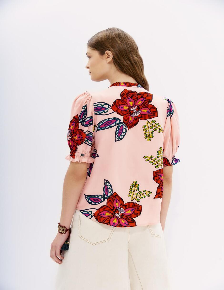 Blusa camisera manga corta para mujer 6