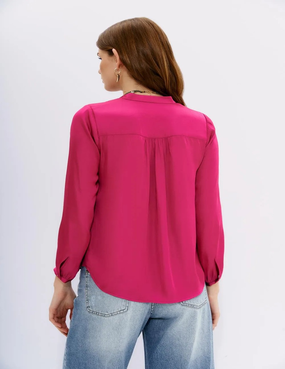 Blusa camisera manga larga para mujer 6