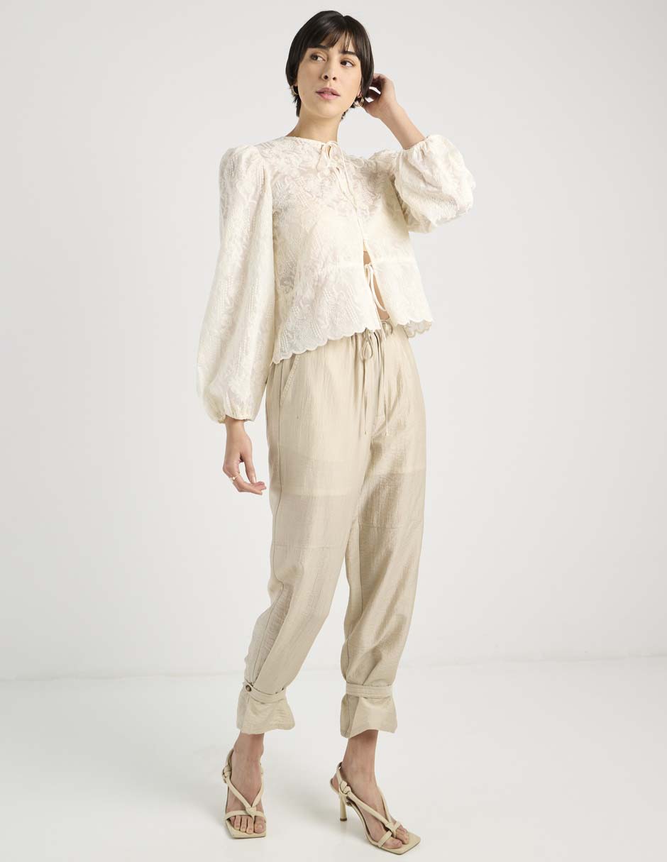 Blusa camisera manga larga para mujer 4