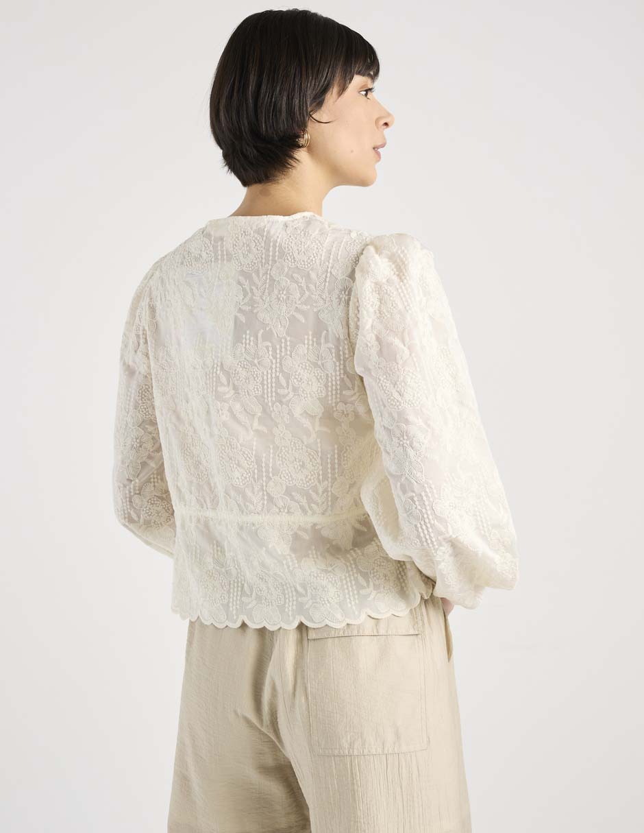 Blusa camisera manga larga para mujer 6