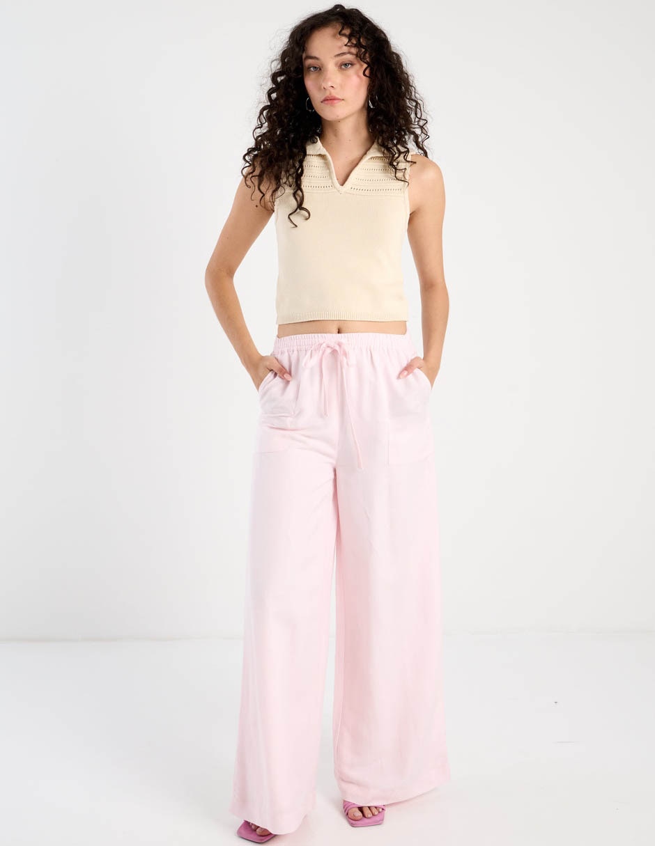 Top cuello solapa escote V tirante ancho 3