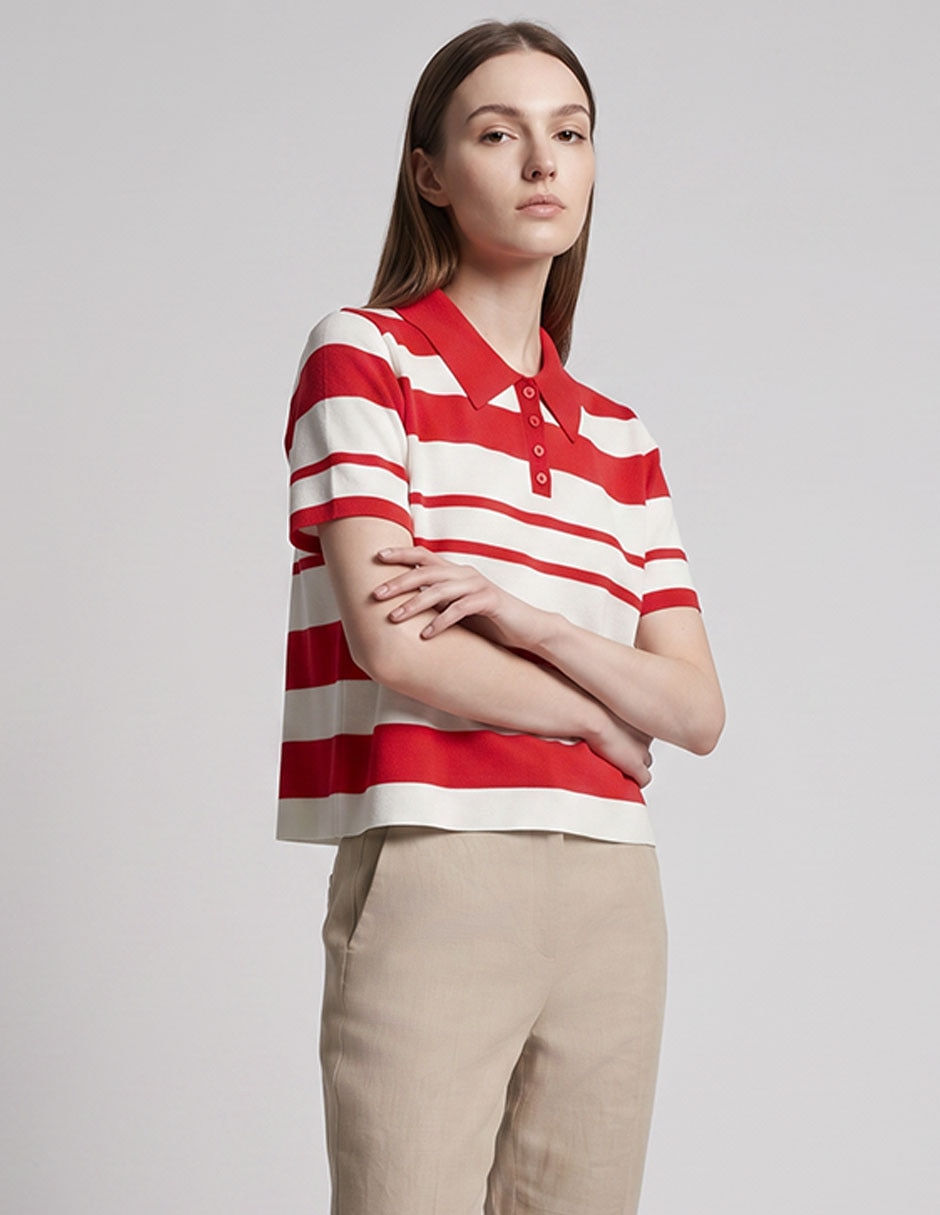 Playera tipo polo para mujer