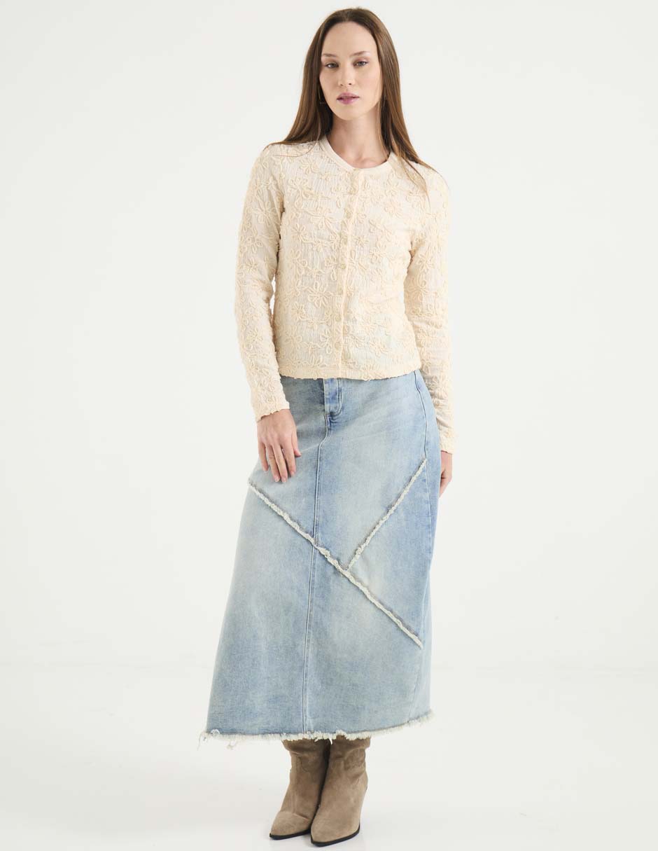 Blusa camisera Scotch & Soda manga larga para mujer