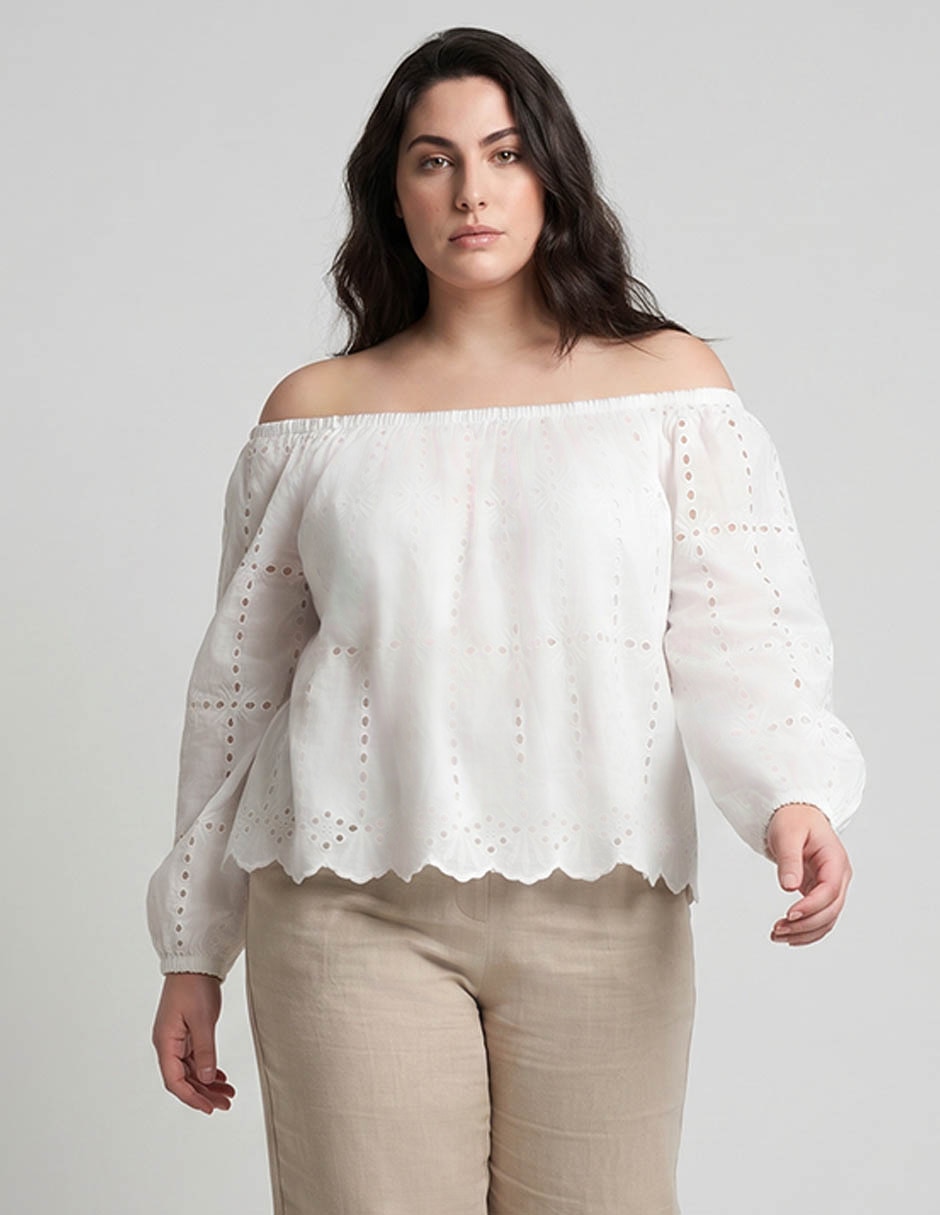 Blusa manga larga para mujer