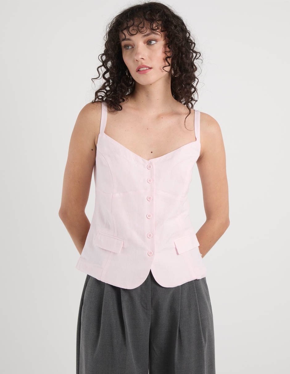 Top cuello regular tirante delgado Top cuello regular tirante delgado