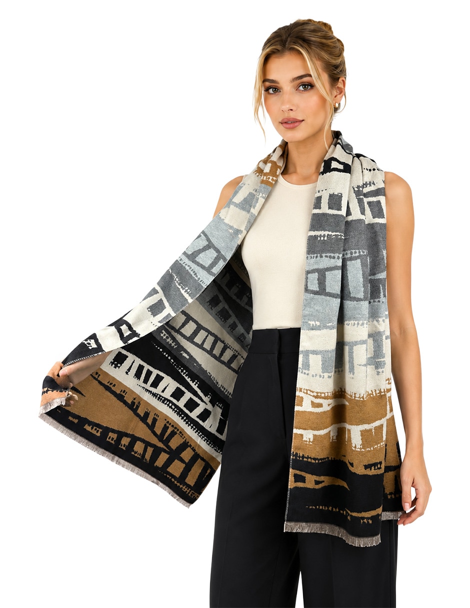 Chal estampado grecas