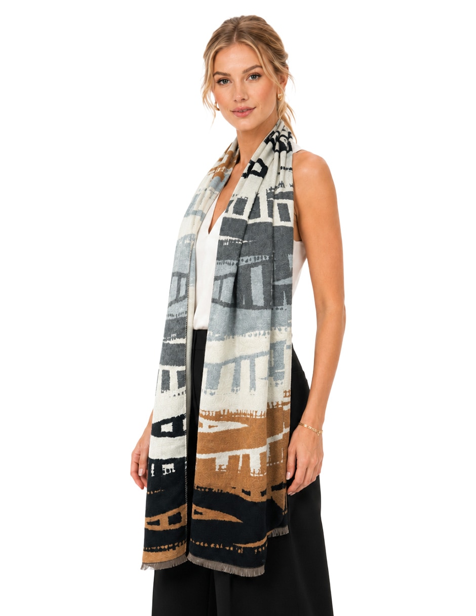 Chal estampado grecas