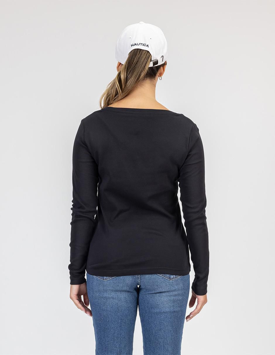 Playera manga larga cuello redondo mujer 3
