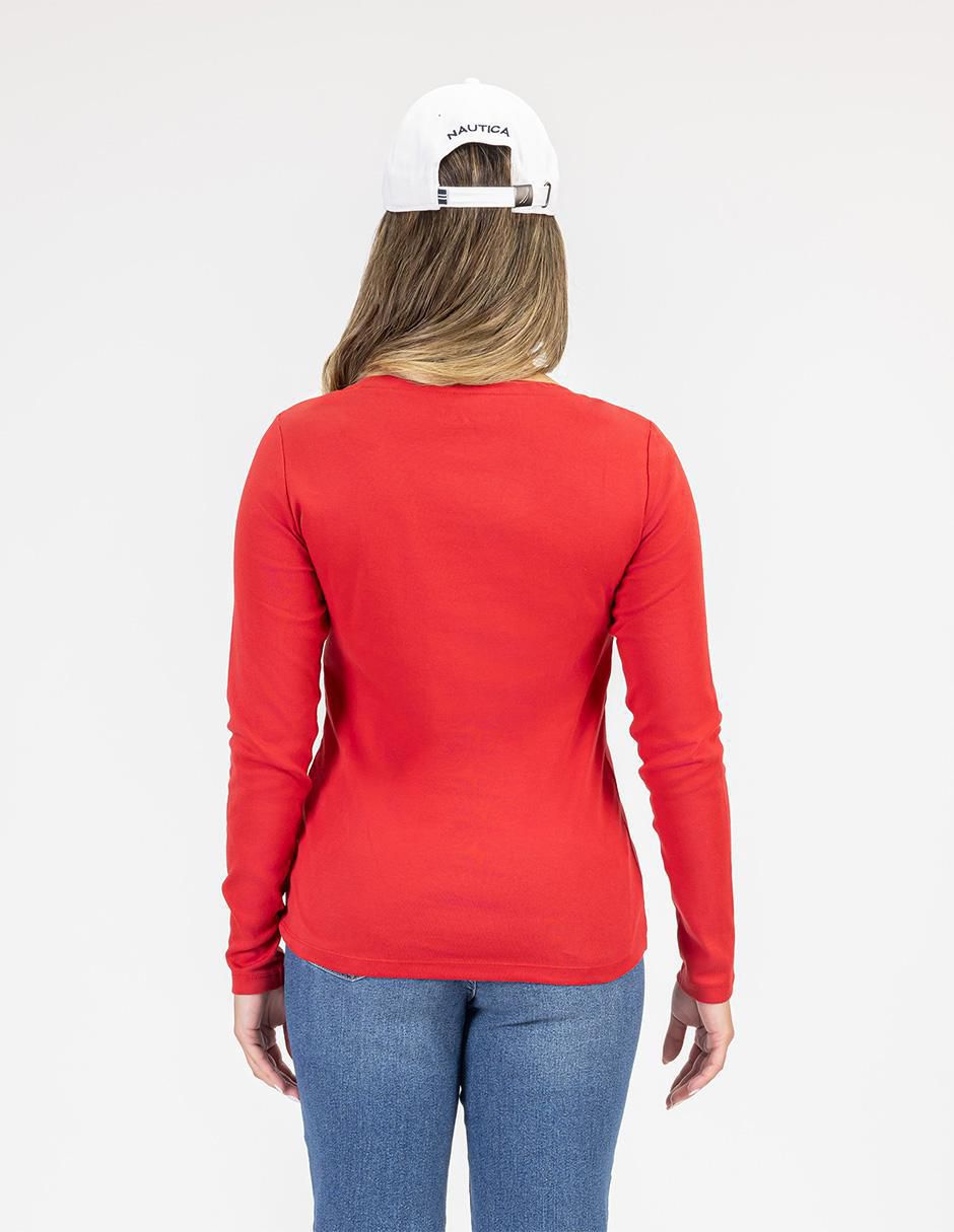 Playera manga larga cuello redondo mujer 3