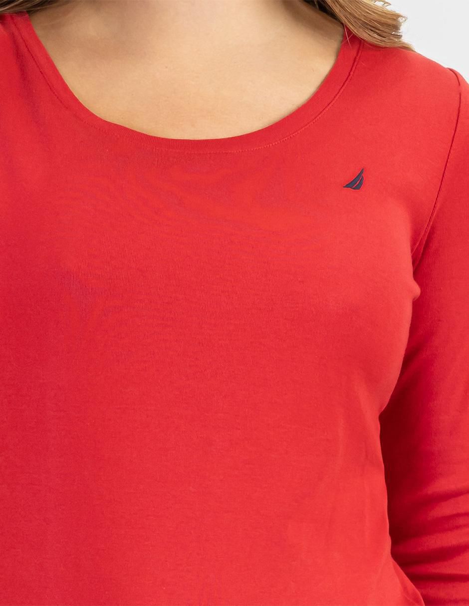 Playera manga larga cuello redondo mujer 2