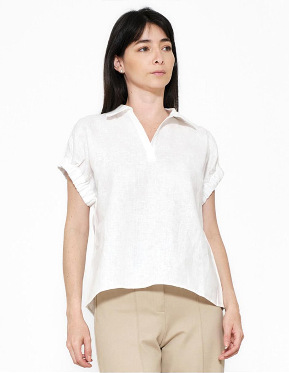 Blusa manga al codo para mujer