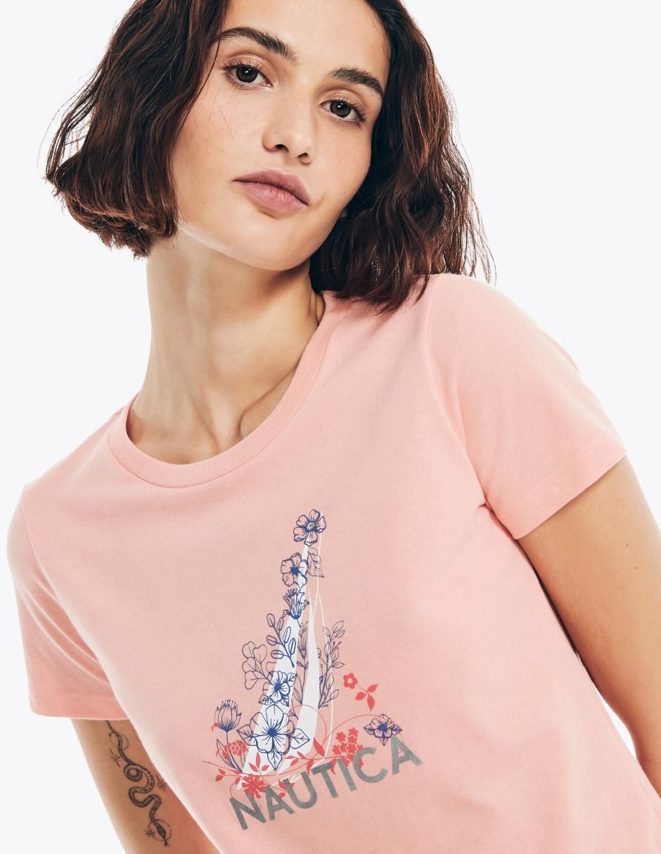 Playera manga corta cuello redondo mujer