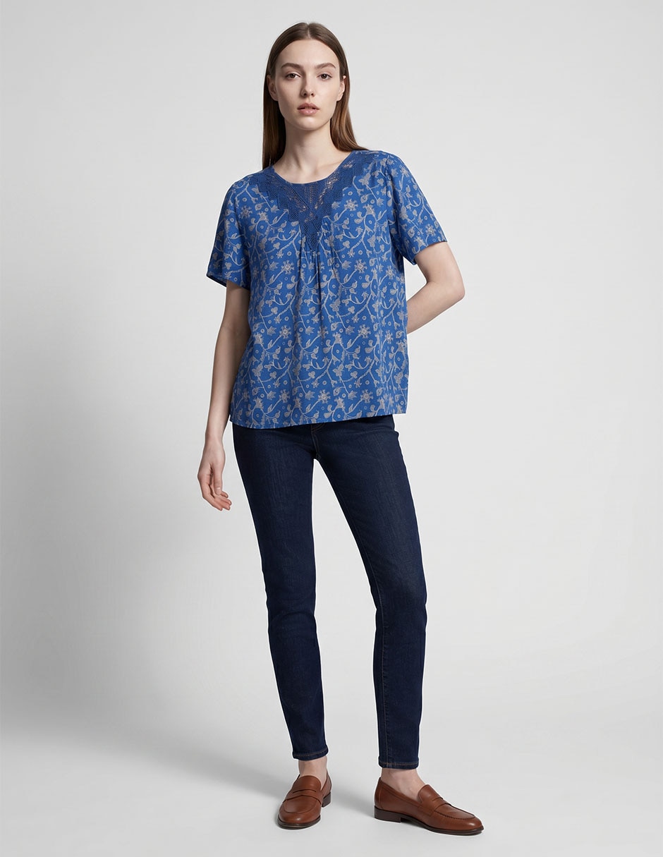 Blusa manga corta para mujer