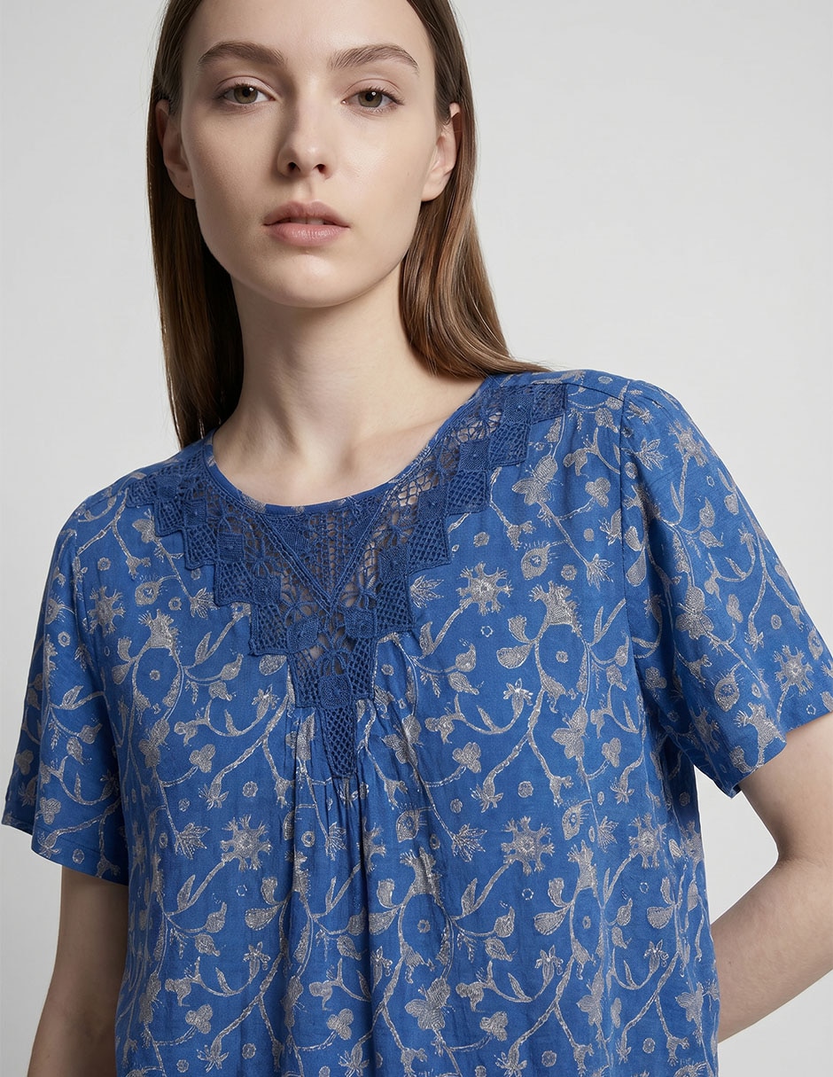 Blusa Indi & Cold manga corta para mujer