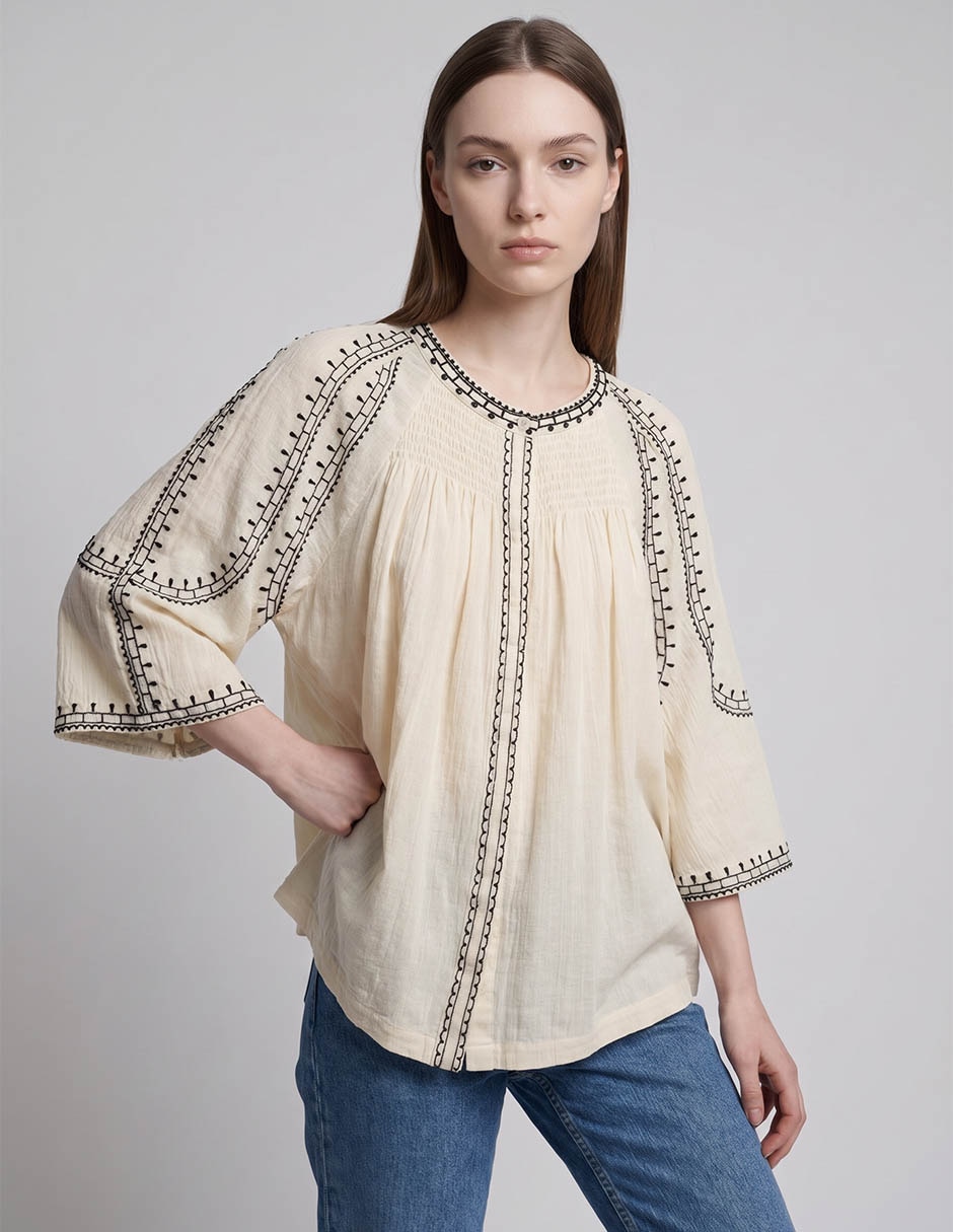 Blusa manga 3/4 para mujer