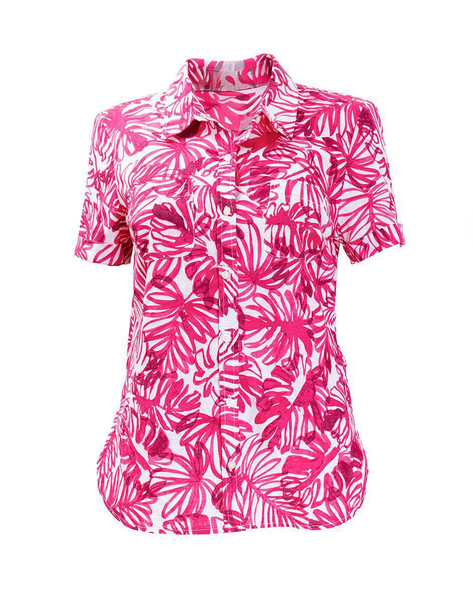 Camisa de algodón manga corta para mujer