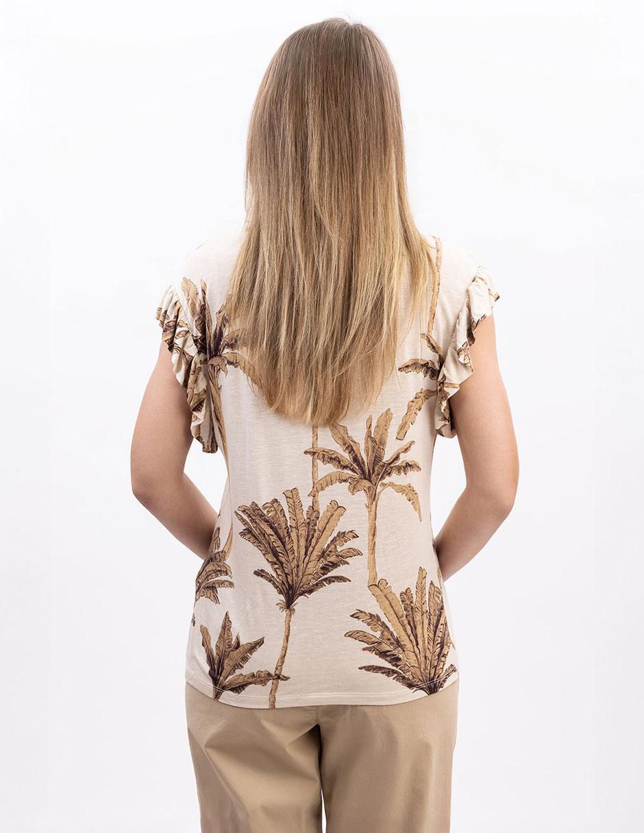 Playera manga corta cuello redondo mujer