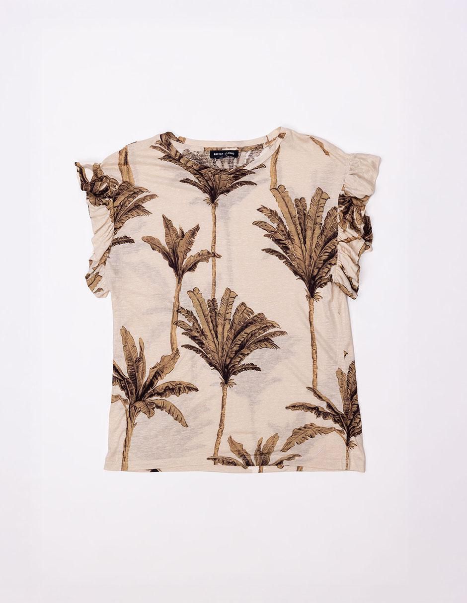 Playera manga corta cuello redondo mujer