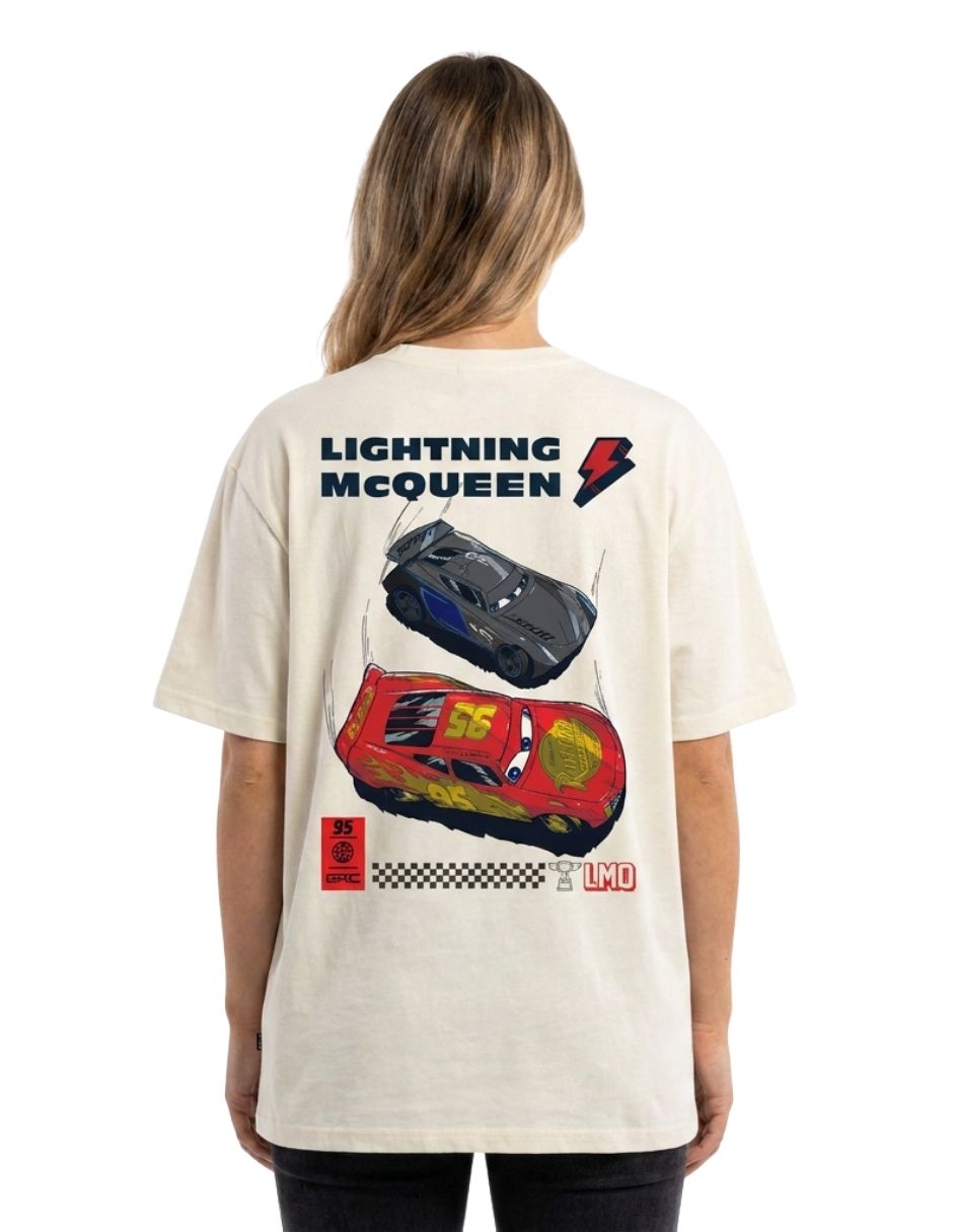 Playera manga corta Cars cuello redondo para mujer