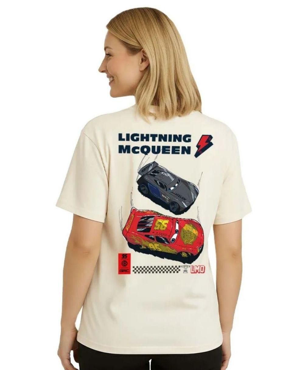 Playera manga corta disney cars cuello redondo para mujer