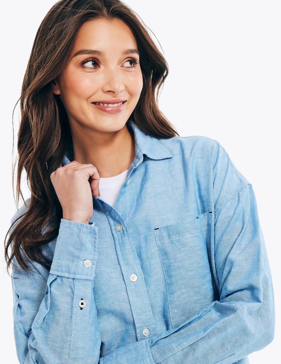 Camisa de algodón manga larga para mujer 2