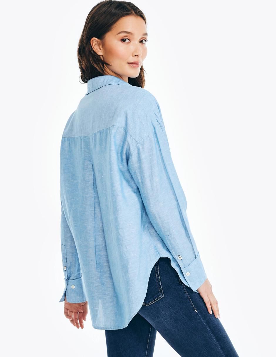 Camisa de algodón manga larga para mujer 4