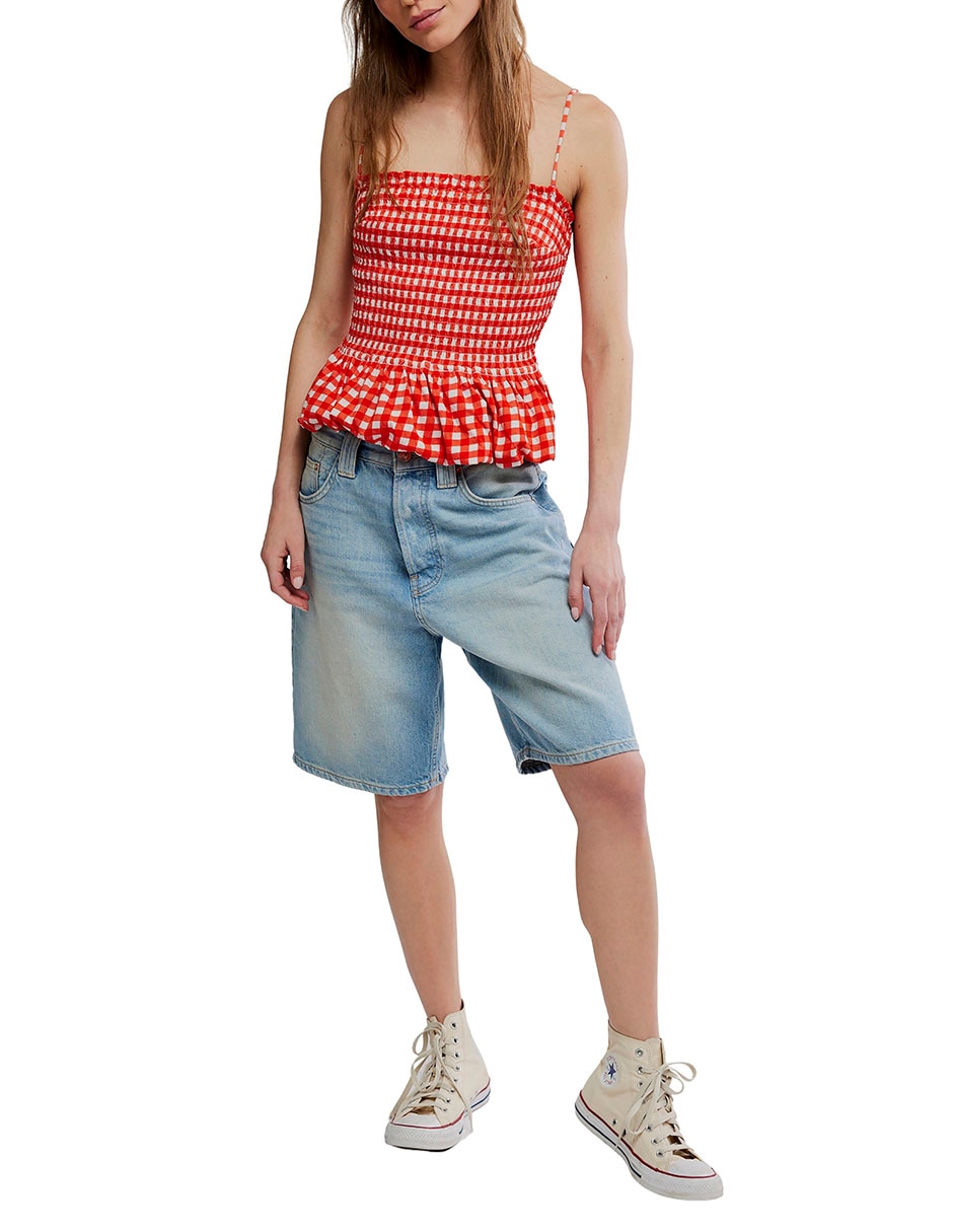 Top cuello cuadrado tirante delgado