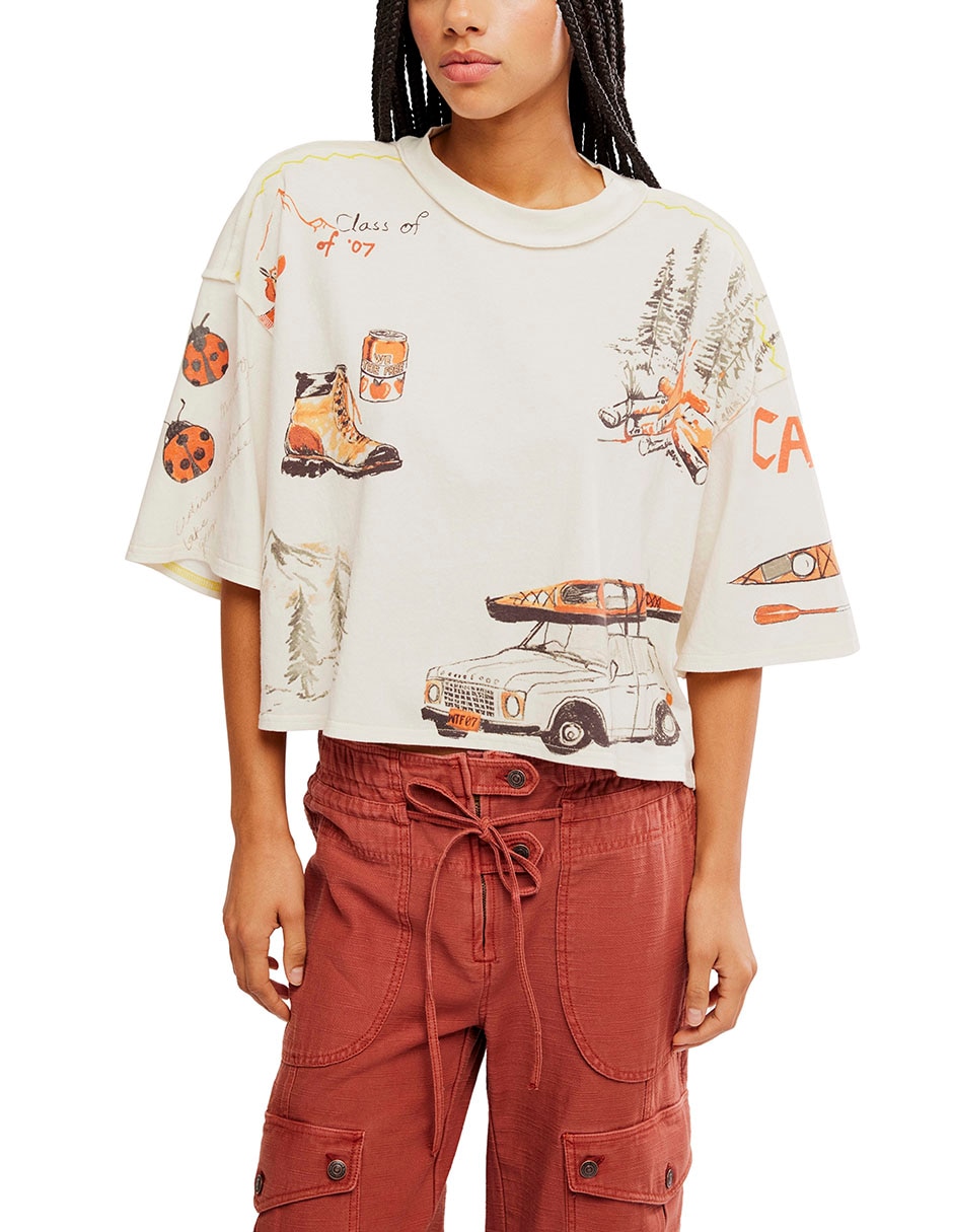 Playera manga al codo cuello redondo para mujer Playera manga al codo cuello redondo para mujer