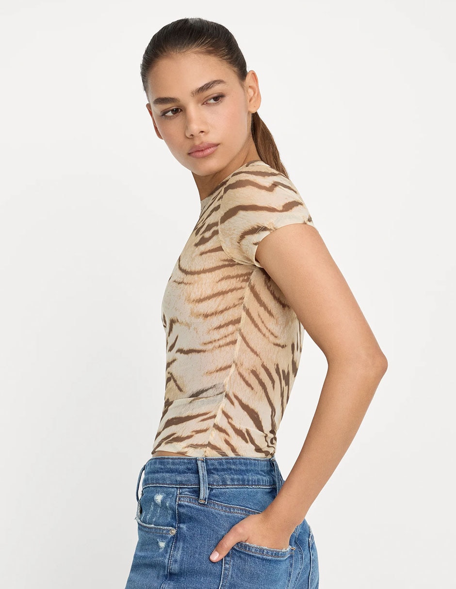 Playera manga corta cuello redondo para mujer 2