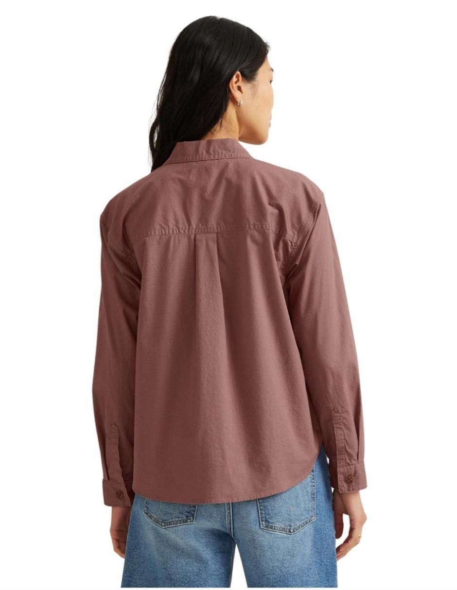 Sobrecamisa de algodón manga larga para mujer