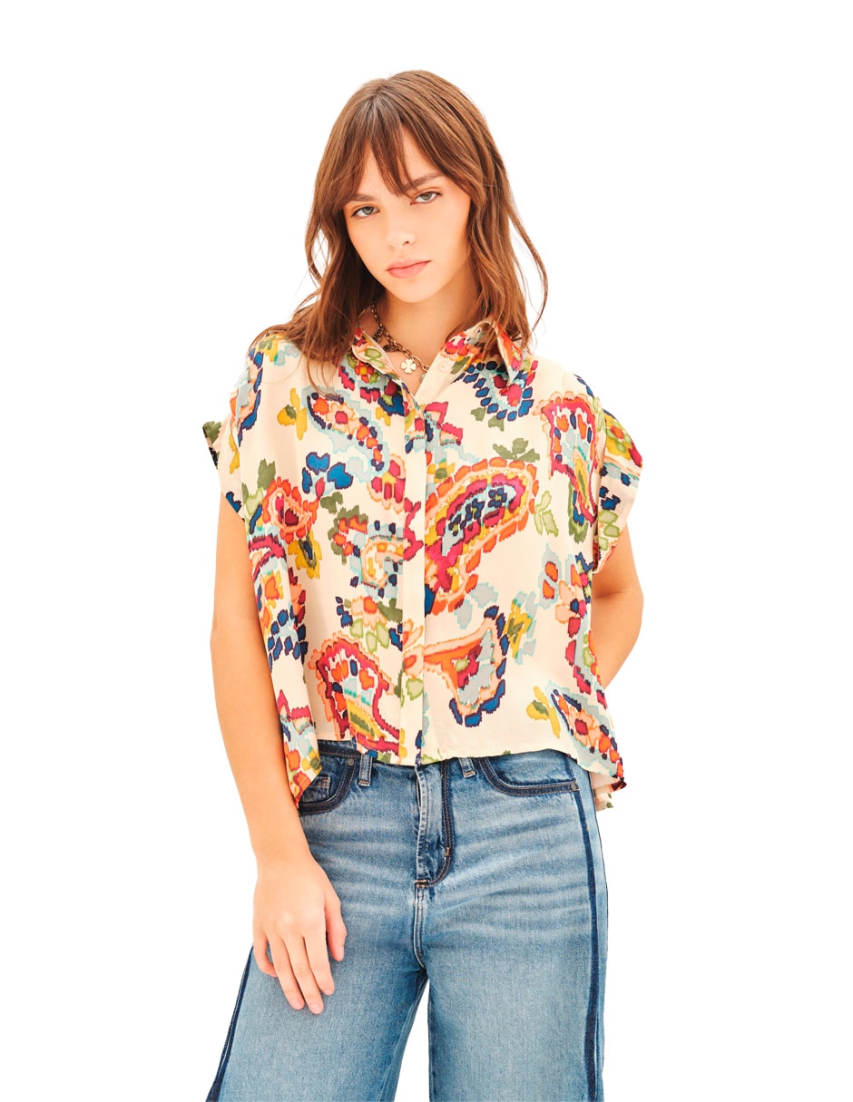 Blusa manga corta para mujer 1