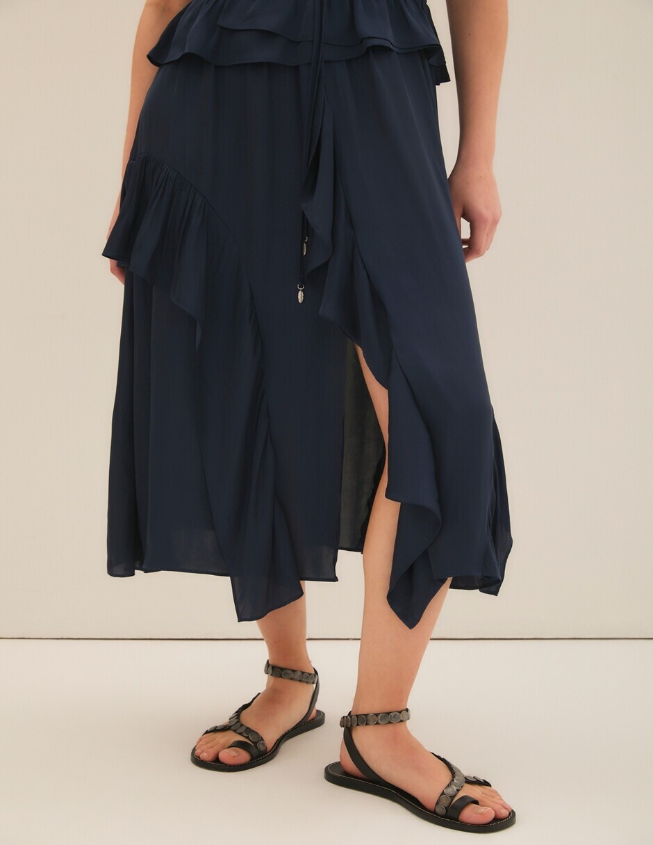 Vestido midi de fiesta escote v 4