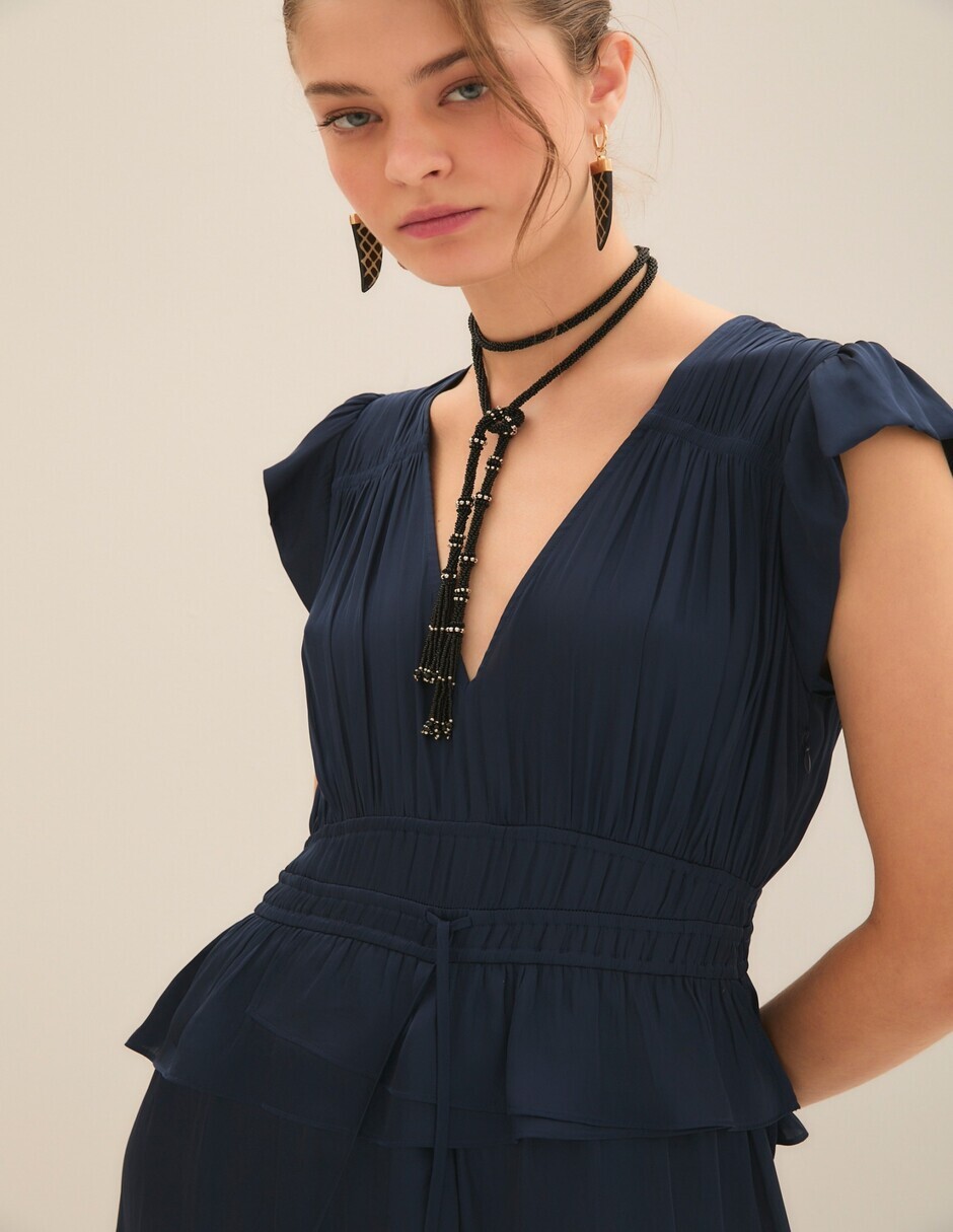 Vestido midi de fiesta escote v 5