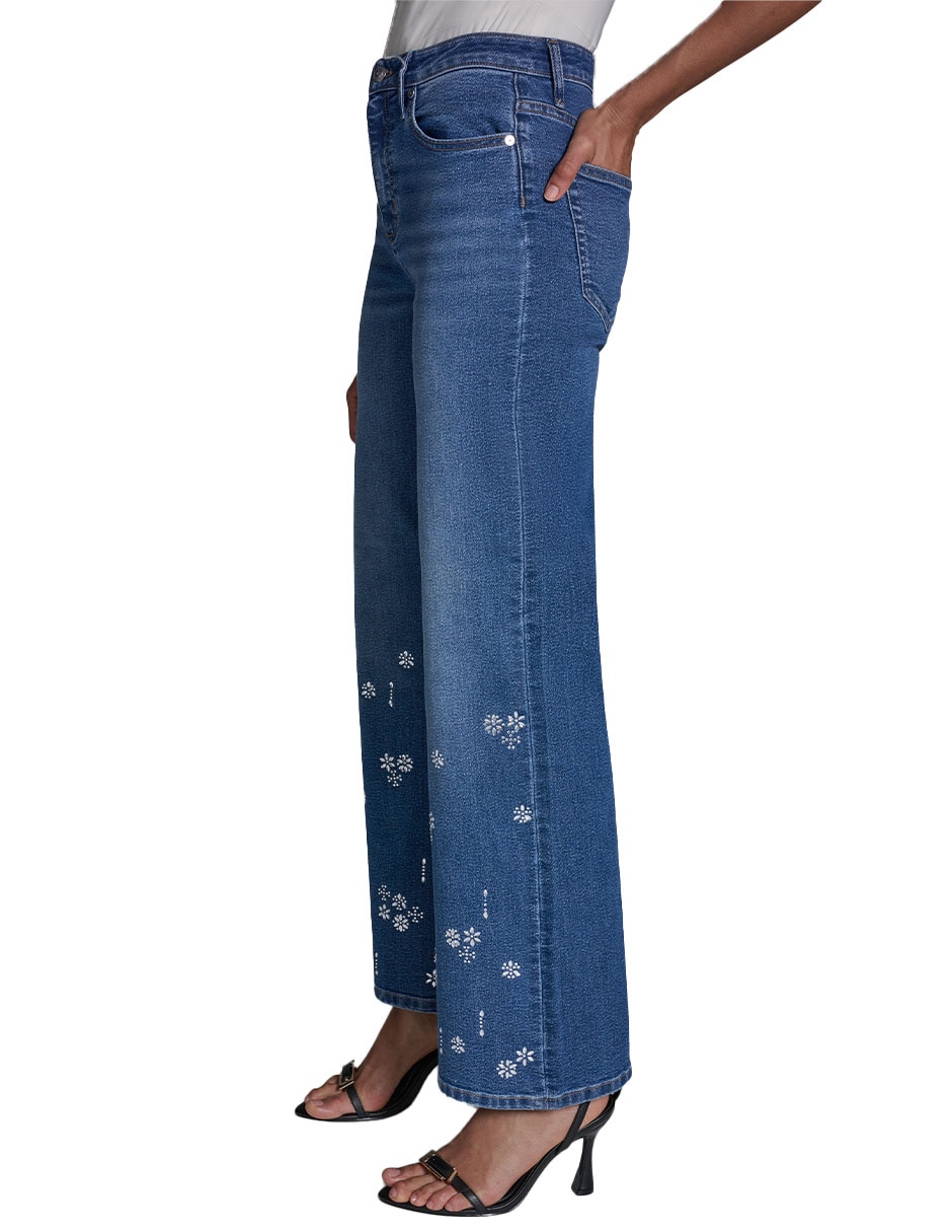 Jeans regular straight cintura sin modelo comercial para mujer 4