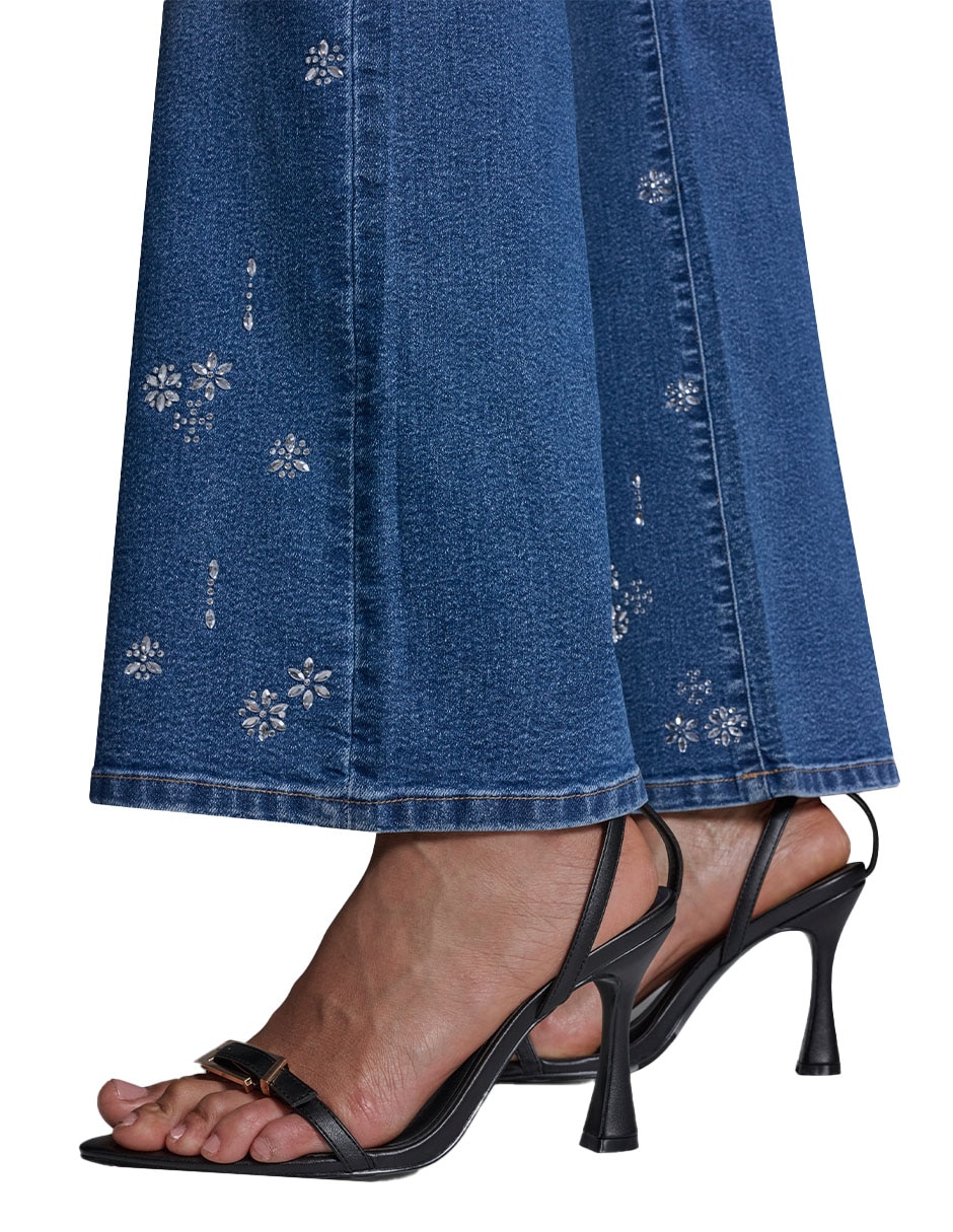 Jeans regular straight cintura sin modelo comercial para mujer 5