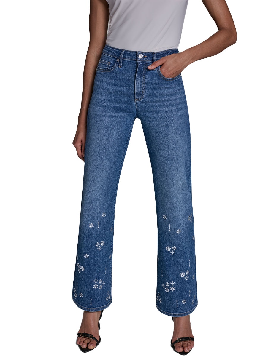 Jeans regular straight cintura sin modelo comercial para mujer